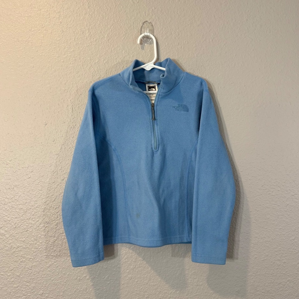 The North Face Girl's Size S Blue Fleece Pullover 1/4 Zip Fleece Pullover